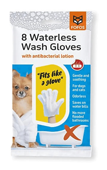 Fofos 8 Waterless Wash Gloves For Dogs & Cats